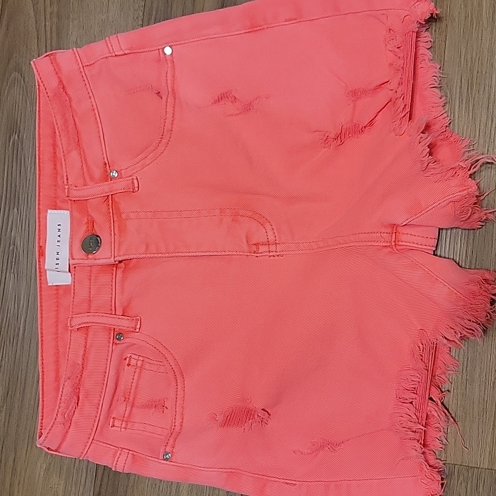 Risen Pink Distressed Shorts Small